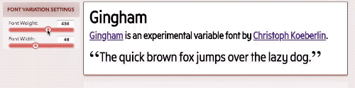 animated example of variable fonts